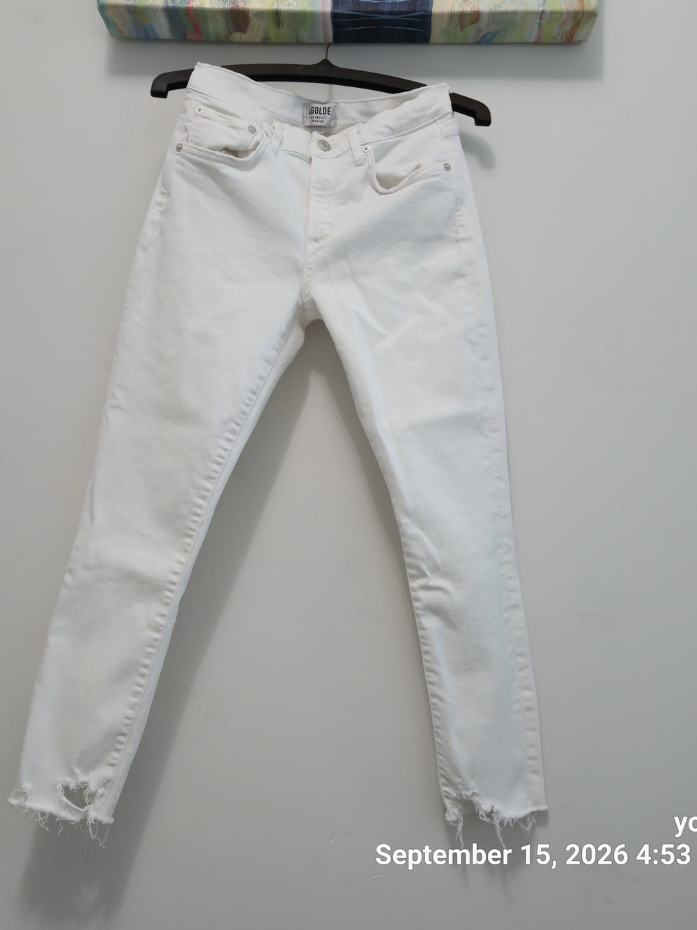 AGOLDE White High-Rise Ankle Cropped Skinny Jeans 27